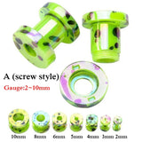 Green Maple Leaf Ear Stretching Kit Plugs and Tunnels 2-20mm