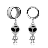 Alien Pendant Dangle Ear Tunnel Plugs Gauges 10mm