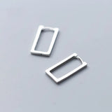925 Sterling Silver Geometric Hoop Huggie Earrings