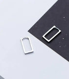 925 Sterling Silver Geometric Hoop Huggie Earrings