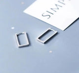 925 Sterling Silver Geometric Hoop Huggie Earrings
