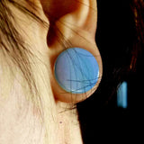Cat Eye Stone Ear Plug Expander Tunnels Body Piercing Jewelry Kit