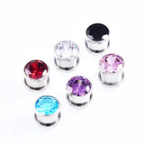 Crystal Zircon Ear Plug Tunnel Earring Cartilage Expander 1Pair