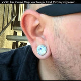 CZ Ear Tunnel Stainless Steel Plugs Gem Gauges Body Piercing 3-25mm