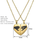 Personalized Name Heart Couples Stainless Steel Pendant Necklace Gift