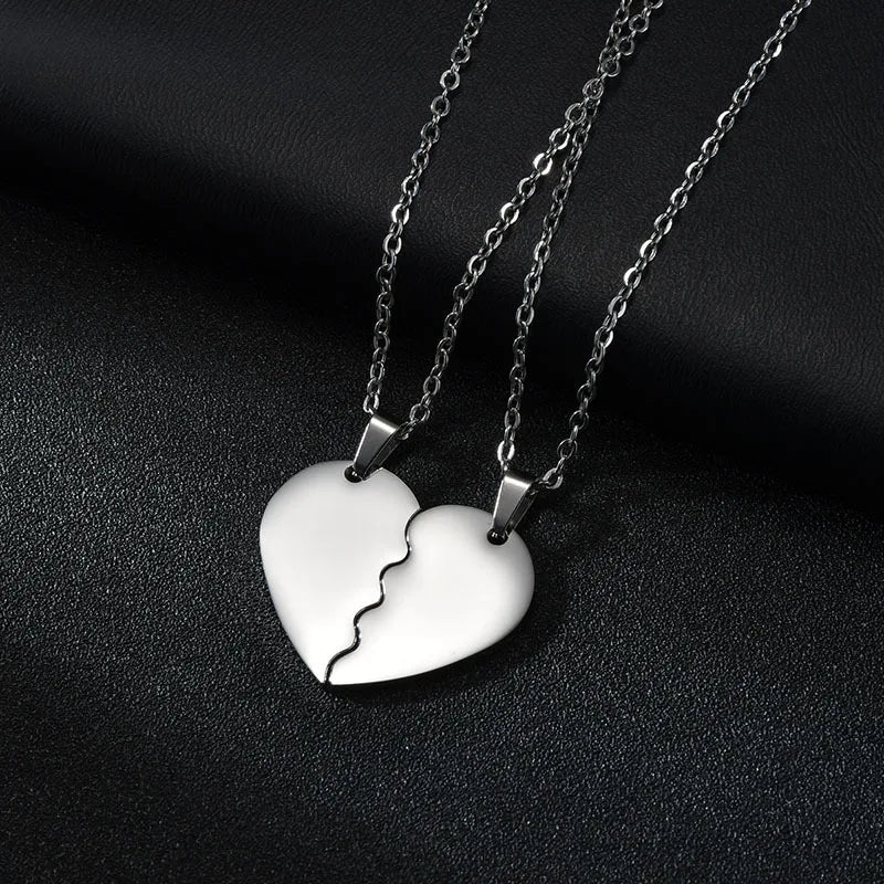 Personalized Name Heart Couples Stainless Steel Pendant Necklace Gift