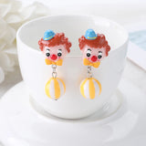 Circus Clown Stud Earrings Watermelon Beads Charms Jewelry