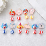 Circus Clown Stud Earrings Watermelon Beads Charms Jewelry