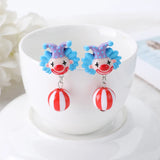Circus Clown Stud Earrings Watermelon Beads Charms Jewelry