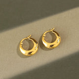 18K 925 Sterling Silver Lucky Hoop Earrings