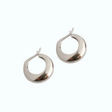 18K 925 Sterling Silver Lucky Hoop Earrings