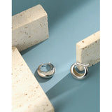 18K 925 Sterling Silver Lucky Hoop Earrings