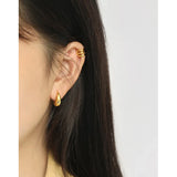 18K 925 Sterling Silver Lucky Hoop Earrings