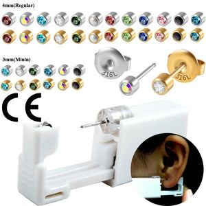Disposable Ear Piercing Unit Gun Sterilized Birthstone Earring