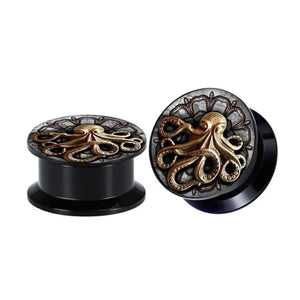 Octopus Flesh Tunnels Acrylic Ear Plugs Gauges Kit Punk Body Piercing Jewelry