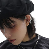 Silver Star Clip Earrings No Piercing Rhinestone Earcuffs Statement Jewelry