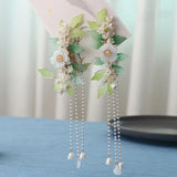 Floral Hair Clips Chinese Style Fringe Hairpin Girls Hanfu Party Barrettes