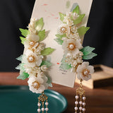 Floral Hair Clips Chinese Style Fringe Hairpin Girls Hanfu Party Barrettes