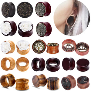 Life Tree Wood Ear Tunnel Plug Flower Flesh 6-20mm