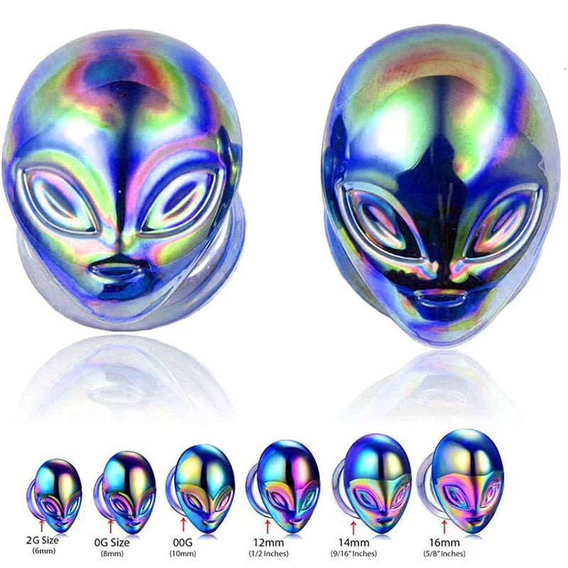 Glass ET Alien Ear Gauges Double Flared Ear Expander Body Piercing