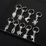 Kpop Feather Cross Dangle Earrings Geometric Punk Stainless Steel Hoop Tassel