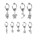 Kpop Feather Cross Dangle Earrings Geometric Punk Stainless Steel Hoop Tassel