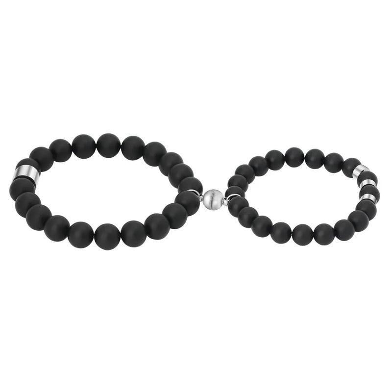 Adjustable Beads Chain Bracelet for Couples with Engraved Name