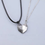 Gothic Punk Magnetic Heart Pendant Necklace For Couple
