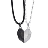 Gothic Punk Magnetic Heart Pendant Necklace For Couple