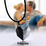 Gothic Punk Magnetic Heart Pendant Necklace For Couple
