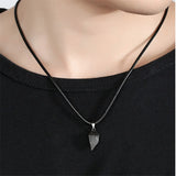 Magnetic Couple Necklace Gothic Punk Heart Pendant Wedding Gift
