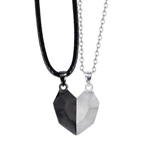 Magnetic Couple Necklace Gothic Punk Heart Pendant Wedding Gift