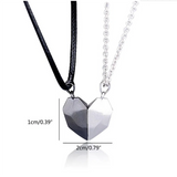 Magnetic Couple Necklace Gothic Punk Heart Pendant Wedding Gift