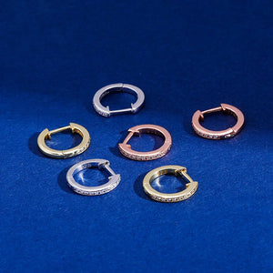 S925 Sterling Silver 1 Row CZ Stone Claw Setting Stud Earrings