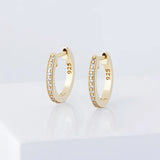 S925 Sterling Silver 1 Row CZ Stone Claw Setting Stud Earrings