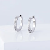 S925 Sterling Silver 1 Row CZ Stone Claw Setting Stud Earrings