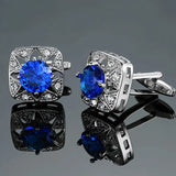 Men's French Cufflinks Retro Pattern Crystal Cuff Button Rhinestone Jewelry