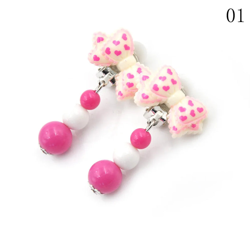 1Pair Cute Cartoon Kids Ear Clip On Earrings