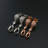 Sterling Silver Oval Studs Earring Settings Rose Plated DIY Supplies