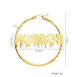 Personalized Hoop Earrings Horror Circle Stainless steel Halloween Party Jewelry