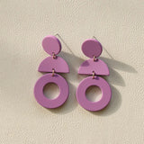 Purple Geometric Twisted Snake Dangle Earrings for Women