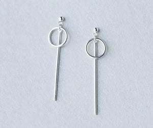 925 Silver Geometric Dangle Earrings with Ball GTLE1482