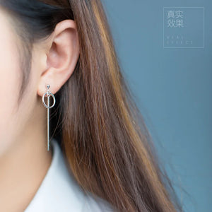 925 Silver Geometric Dangle Earrings with Ball GTLE1482