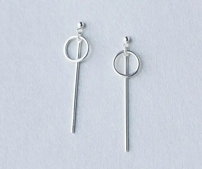 925 Silver Geometric Dangle Earrings with Ball GTLE1482