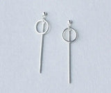925 Silver Geometric Dangle Earrings with Ball GTLE1482