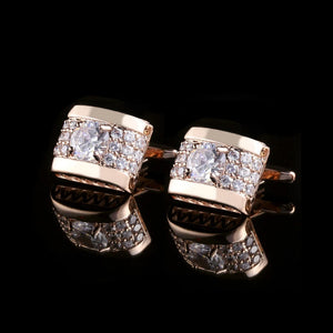 Rhinestone Mens Cufflinks Shirt Cuff Links Wedding Party Gift