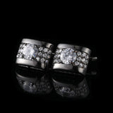 Rhinestone Mens Cufflinks Shirt Cuff Links Wedding Party Gift