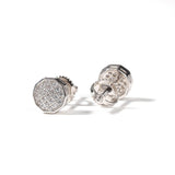 S925 Silver Hip Hop CZ Stone Paved 10 Sided Stud Earrings