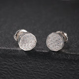 S925 Silver Hip Hop CZ Stone Paved 10 Sided Stud Earrings