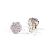 S925 Silver CZ Paved Ice Out Hexagon Stud Earrings